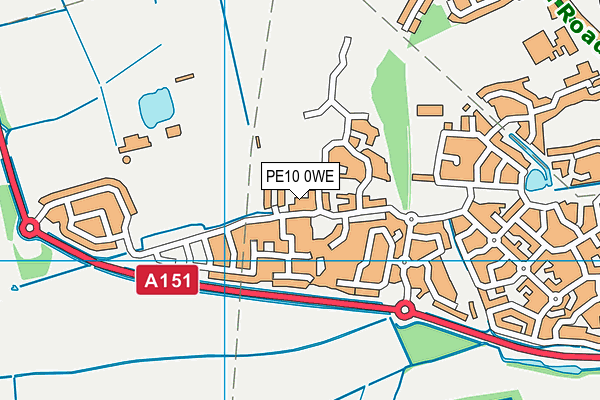 PE10 0WE map - OS VectorMap District (Ordnance Survey)