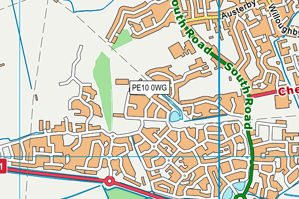 PE10 0WG map - OS VectorMap District (Ordnance Survey)