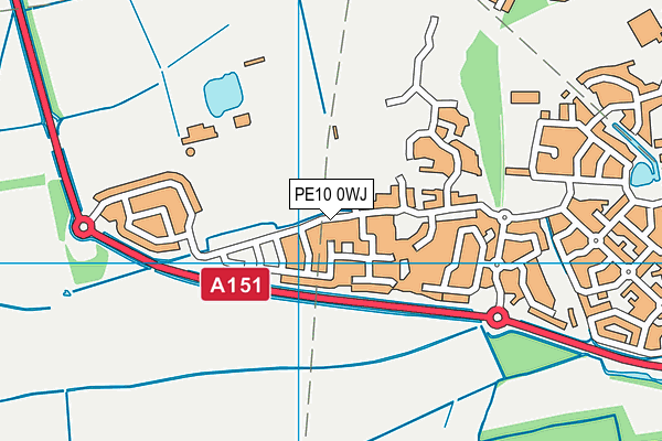 PE10 0WJ map - OS VectorMap District (Ordnance Survey)