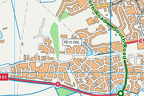 PE10 0WL map - OS VectorMap District (Ordnance Survey)