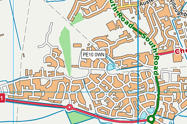 PE10 0WN map - OS VectorMap District (Ordnance Survey)