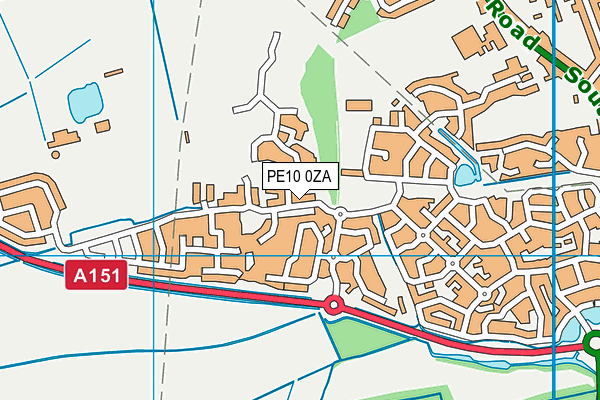 PE10 0ZA map - OS VectorMap District (Ordnance Survey)
