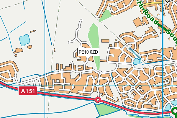 PE10 0ZD map - OS VectorMap District (Ordnance Survey)