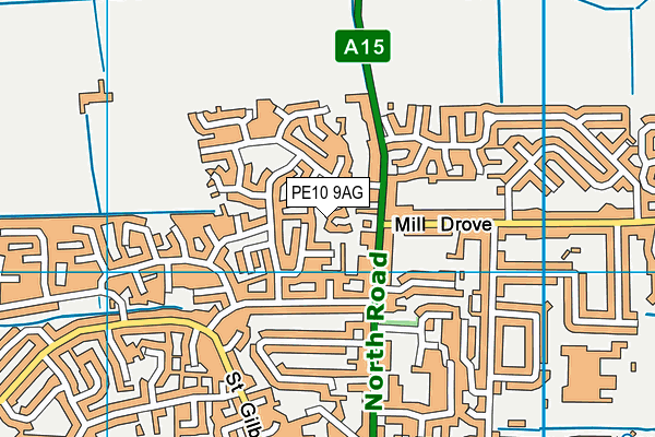 PE10 9AG map - OS VectorMap District (Ordnance Survey)