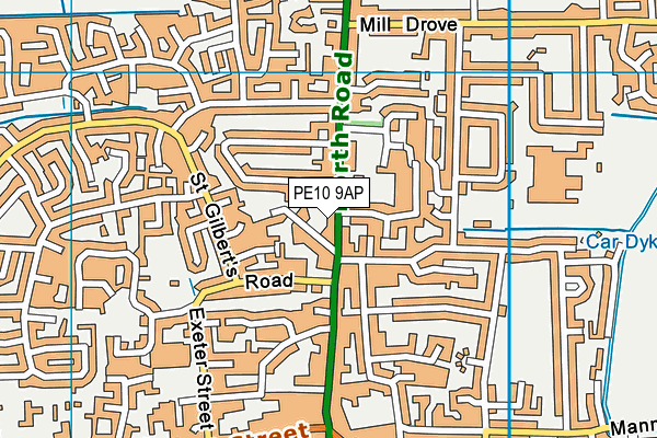 PE10 9AP map - OS VectorMap District (Ordnance Survey)
