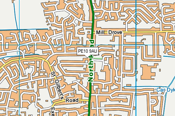 PE10 9AU map - OS VectorMap District (Ordnance Survey)