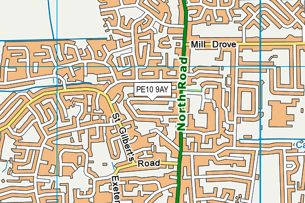 PE10 9AY map - OS VectorMap District (Ordnance Survey)