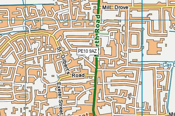 PE10 9AZ map - OS VectorMap District (Ordnance Survey)