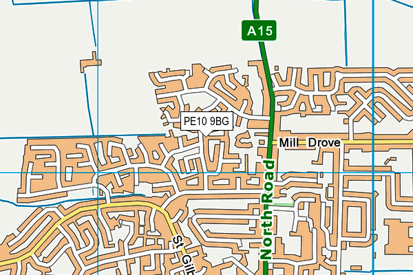 PE10 9BG map - OS VectorMap District (Ordnance Survey)