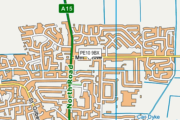PE10 9BX map - OS VectorMap District (Ordnance Survey)