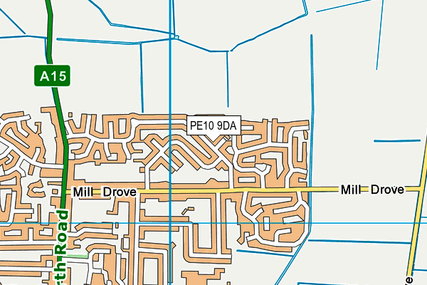 PE10 9DA map - OS VectorMap District (Ordnance Survey)