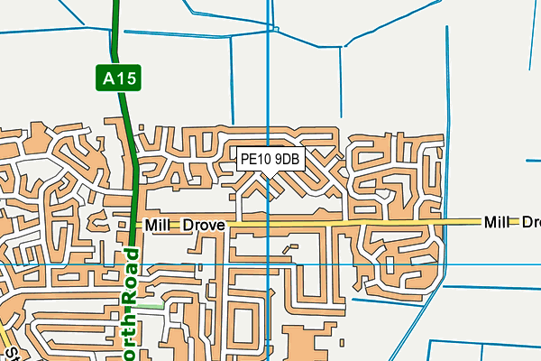 PE10 9DB map - OS VectorMap District (Ordnance Survey)