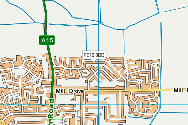 PE10 9DD map - OS VectorMap District (Ordnance Survey)