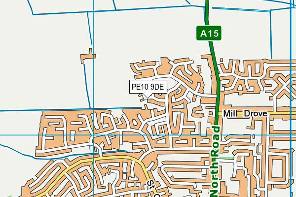 PE10 9DE map - OS VectorMap District (Ordnance Survey)