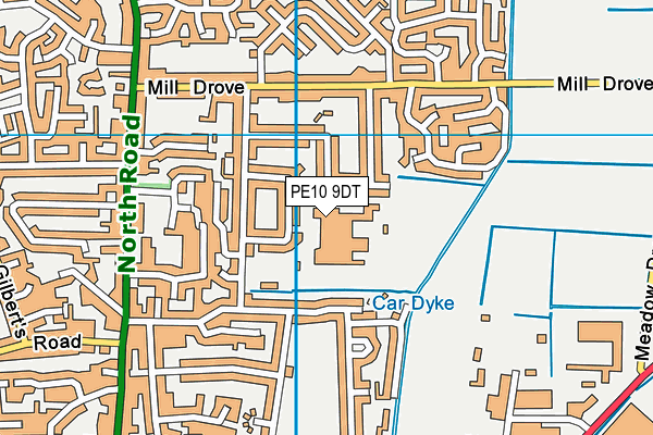 Bourne Academy map (PE10 9DT) - OS VectorMap District (Ordnance Survey)