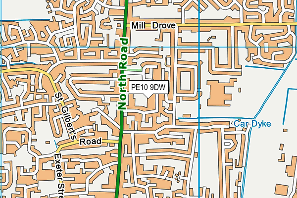 PE10 9DW map - OS VectorMap District (Ordnance Survey)