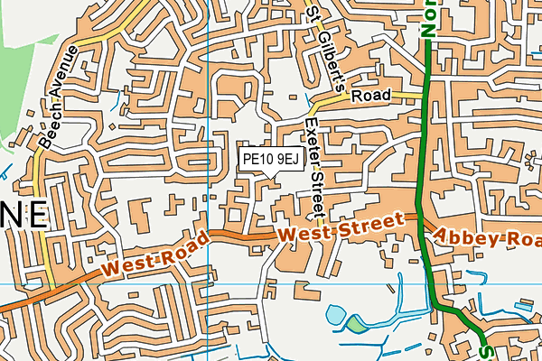 PE10 9EJ map - OS VectorMap District (Ordnance Survey)
