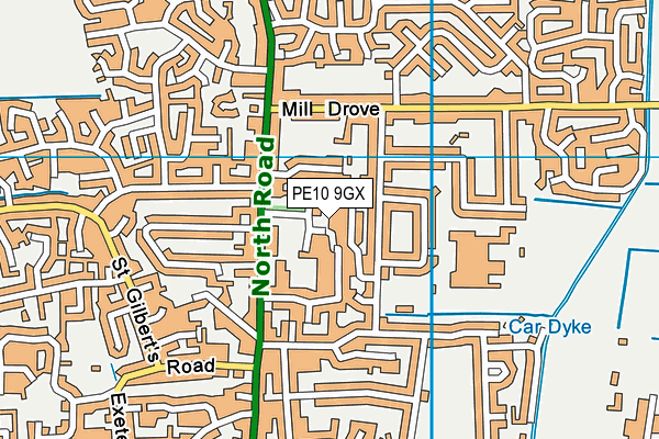 PE10 9GX map - OS VectorMap District (Ordnance Survey)