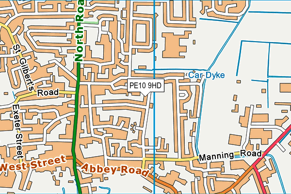 PE10 9HD map - OS VectorMap District (Ordnance Survey)