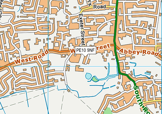 PE10 9NF map - OS VectorMap District (Ordnance Survey)