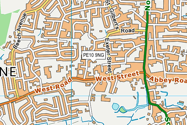 PE10 9NG map - OS VectorMap District (Ordnance Survey)