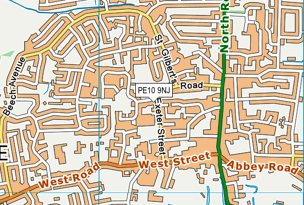 PE10 9NJ map - OS VectorMap District (Ordnance Survey)