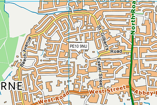 PE10 9NU map - OS VectorMap District (Ordnance Survey)
