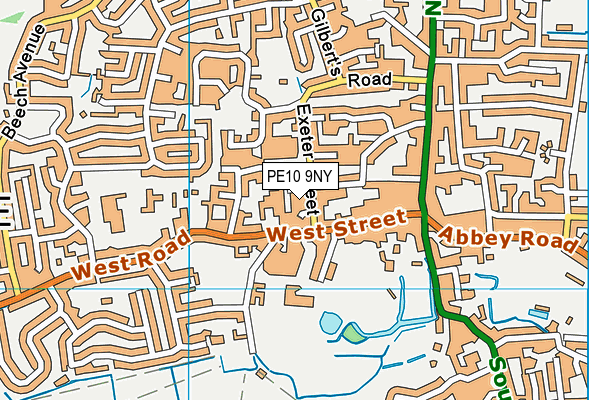 PE10 9NY map - OS VectorMap District (Ordnance Survey)