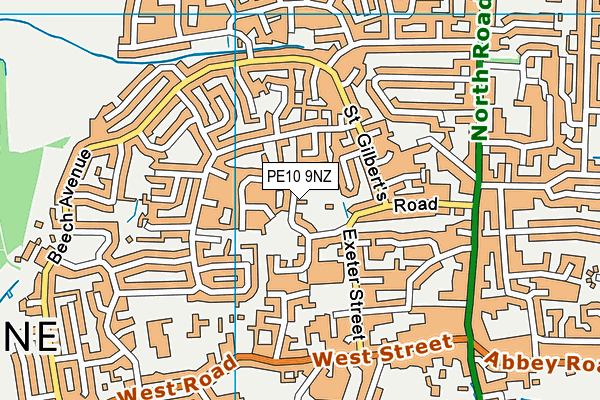 PE10 9NZ map - OS VectorMap District (Ordnance Survey)