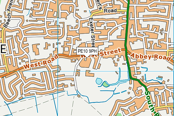 PE10 9PH map - OS VectorMap District (Ordnance Survey)