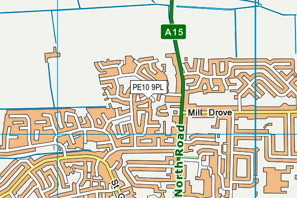 PE10 9PL map - OS VectorMap District (Ordnance Survey)