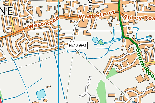 PE10 9PQ map - OS VectorMap District (Ordnance Survey)