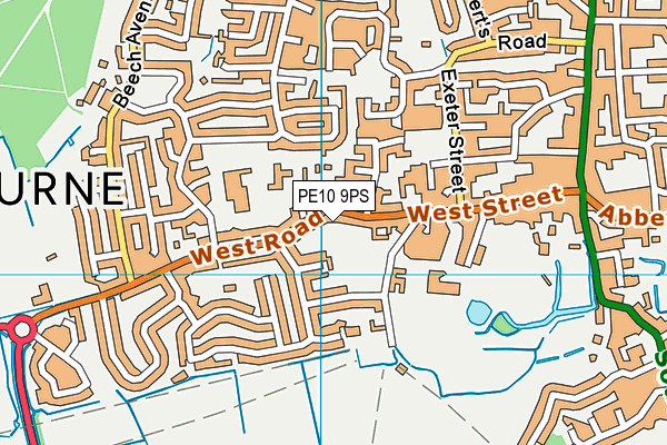 PE10 9PS map - OS VectorMap District (Ordnance Survey)