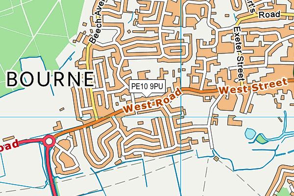 PE10 9PU map - OS VectorMap District (Ordnance Survey)