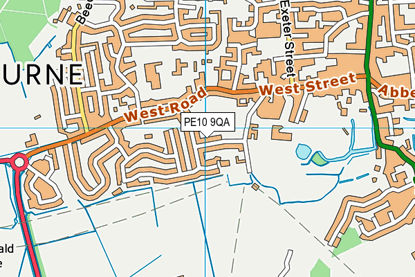 PE10 9QA map - OS VectorMap District (Ordnance Survey)