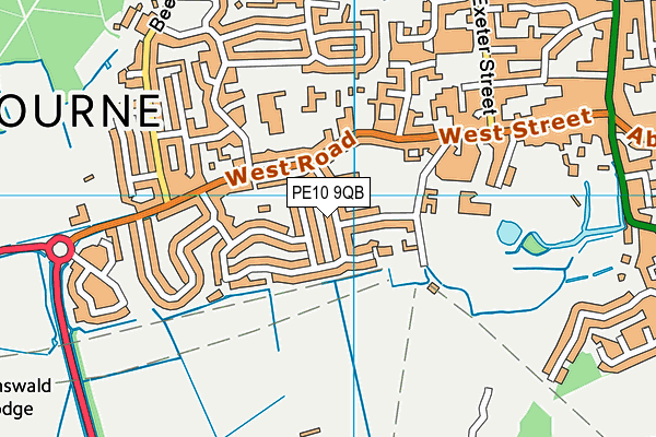 PE10 9QB map - OS VectorMap District (Ordnance Survey)