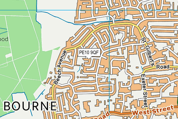 PE10 9QF map - OS VectorMap District (Ordnance Survey)