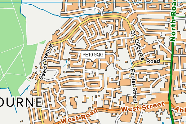 PE10 9QG map - OS VectorMap District (Ordnance Survey)