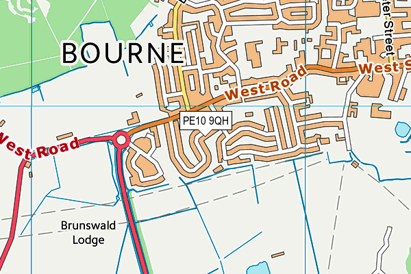 PE10 9QH map - OS VectorMap District (Ordnance Survey)