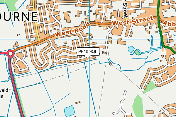 PE10 9QL map - OS VectorMap District (Ordnance Survey)