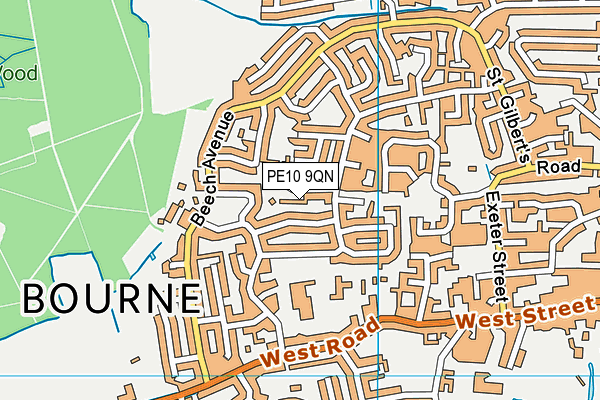 PE10 9QN map - OS VectorMap District (Ordnance Survey)