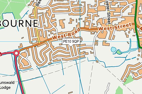PE10 9QP map - OS VectorMap District (Ordnance Survey)