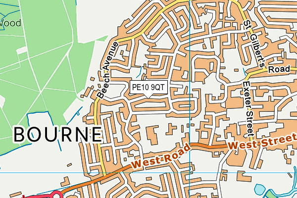 PE10 9QT map - OS VectorMap District (Ordnance Survey)