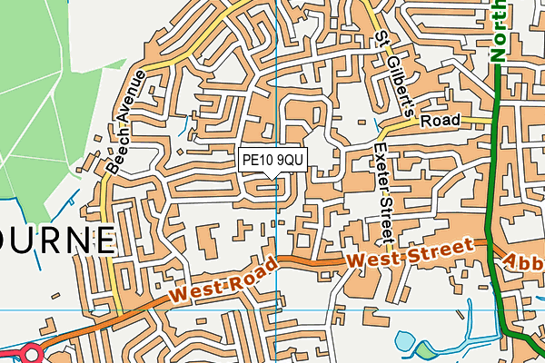 PE10 9QU map - OS VectorMap District (Ordnance Survey)