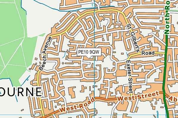 PE10 9QW map - OS VectorMap District (Ordnance Survey)