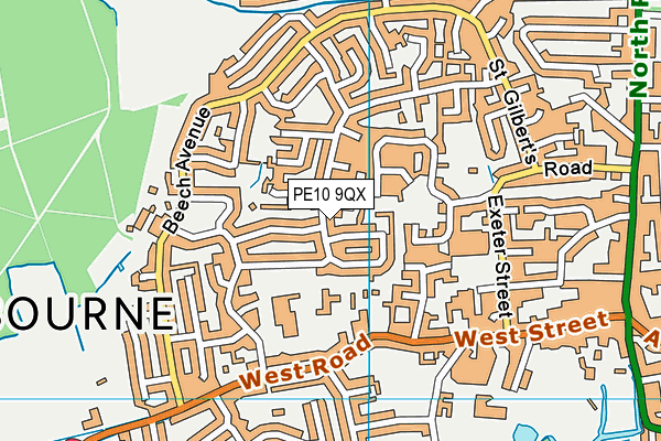PE10 9QX map - OS VectorMap District (Ordnance Survey)