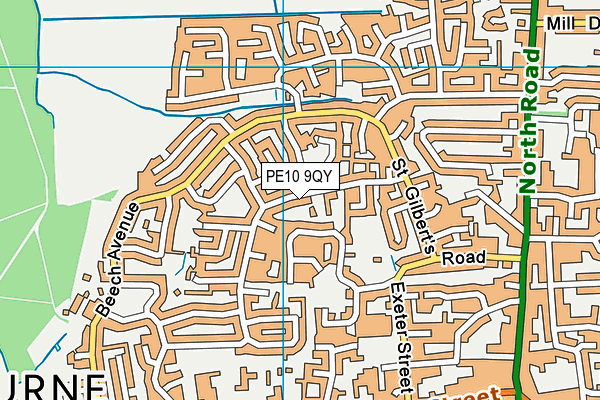 PE10 9QY map - OS VectorMap District (Ordnance Survey)