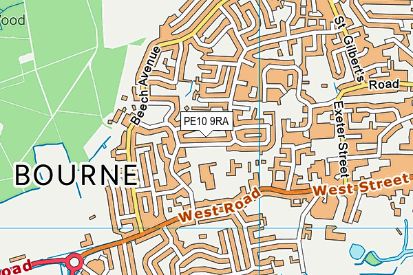 PE10 9RA map - OS VectorMap District (Ordnance Survey)