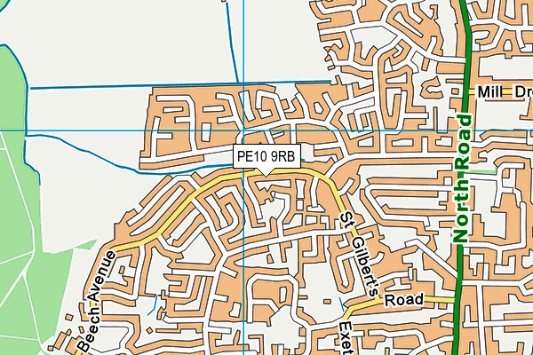PE10 9RB map - OS VectorMap District (Ordnance Survey)