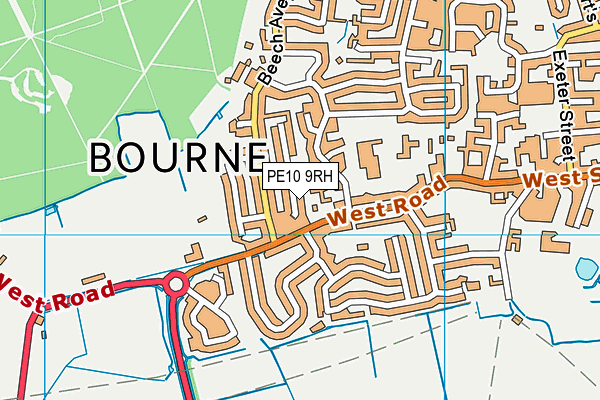 PE10 9RH map - OS VectorMap District (Ordnance Survey)